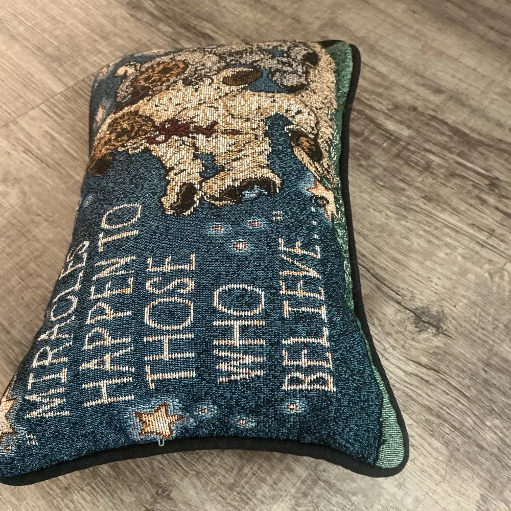 Boyd’s Bears Tapestry Accent Toss Pillow Miracles Happen To Those Who Believe